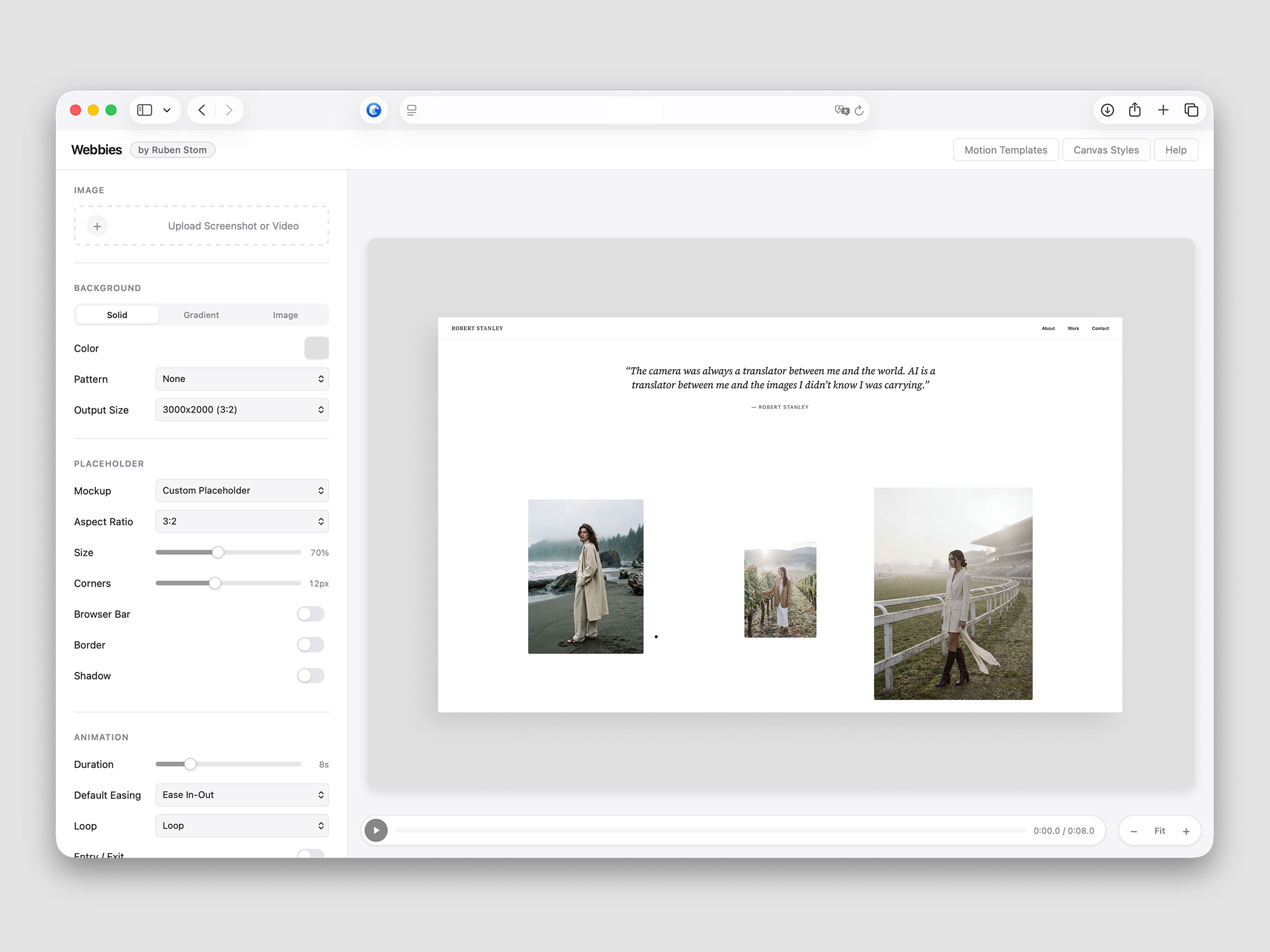 Website screenshot in a browser frame